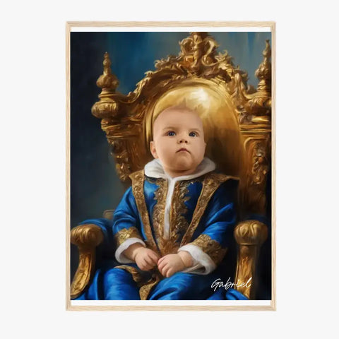 Tableau Personnalisé Photo Portrait Enfant Royal Costume Bleu Roi