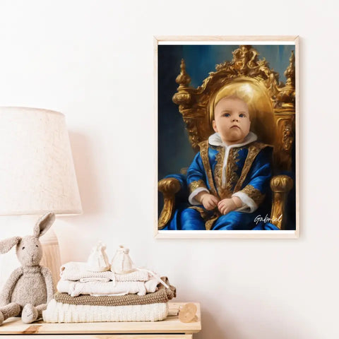 Tableau Personnalisé Photo Portrait Enfant Royal Costume Bleu Roi