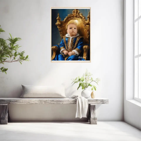 Tableau Personnalisé Photo Portrait Enfant Royal Costume Bleu Roi