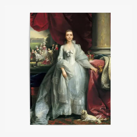 Tableau Personnalisé Portrait de Femme Charlotte de Mecklembourg-Strelitz Reine du Royaume-Uni