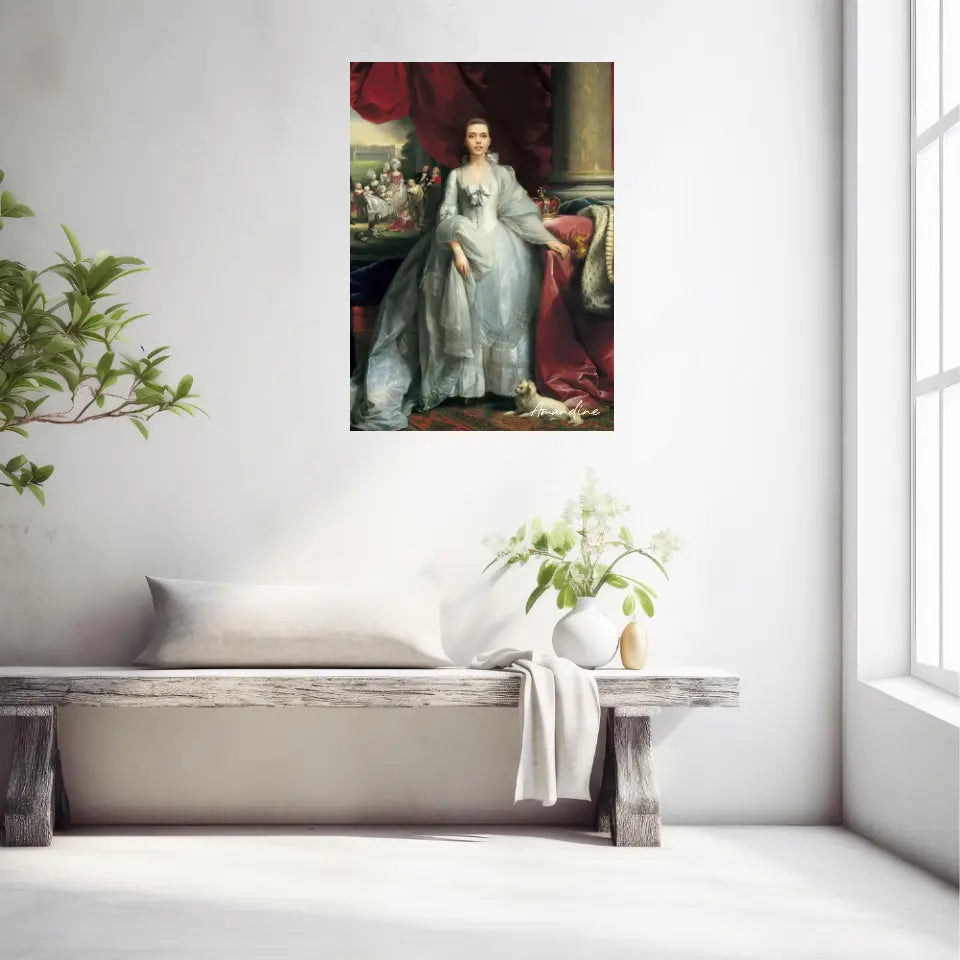 Tableau Personnalisé Portrait de Femme Charlotte de Mecklembourg-Strelitz Reine du Royaume-Uni