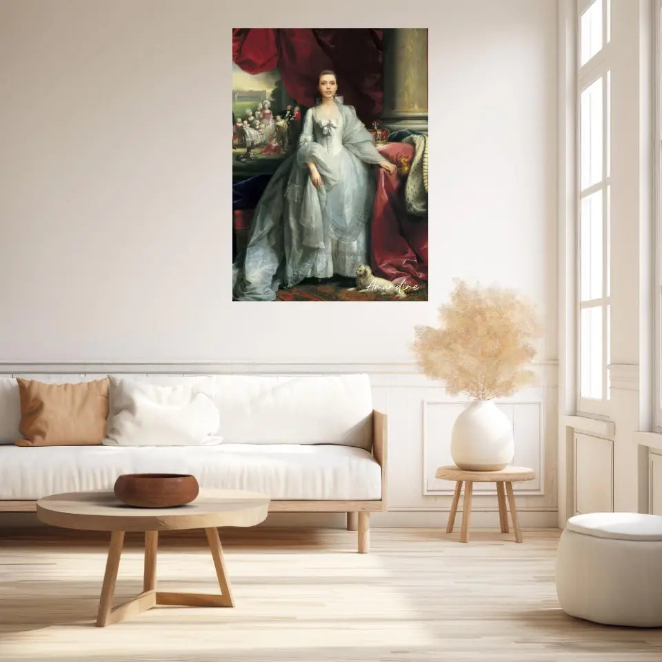 Tableau Personnalisé Portrait de Femme Charlotte de Mecklembourg-Strelitz Reine du Royaume-Uni
