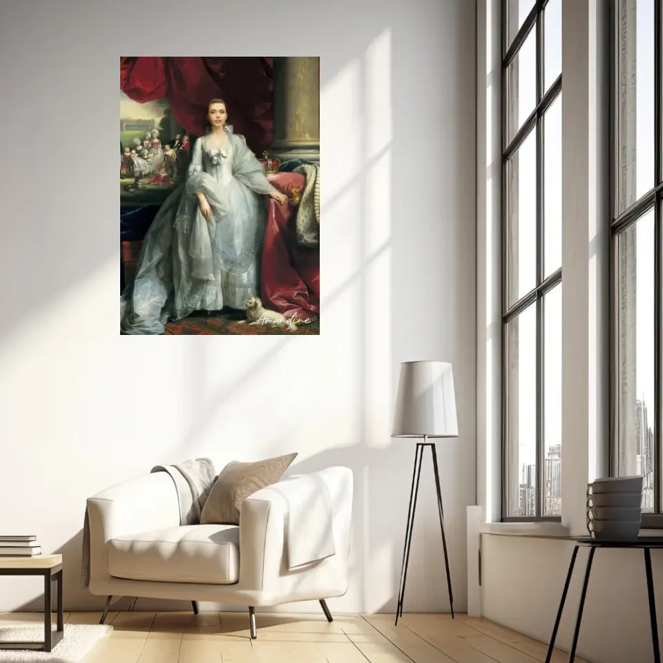 Tableau Personnalisé Portrait de Femme Charlotte de Mecklembourg-Strelitz Reine du Royaume-Uni