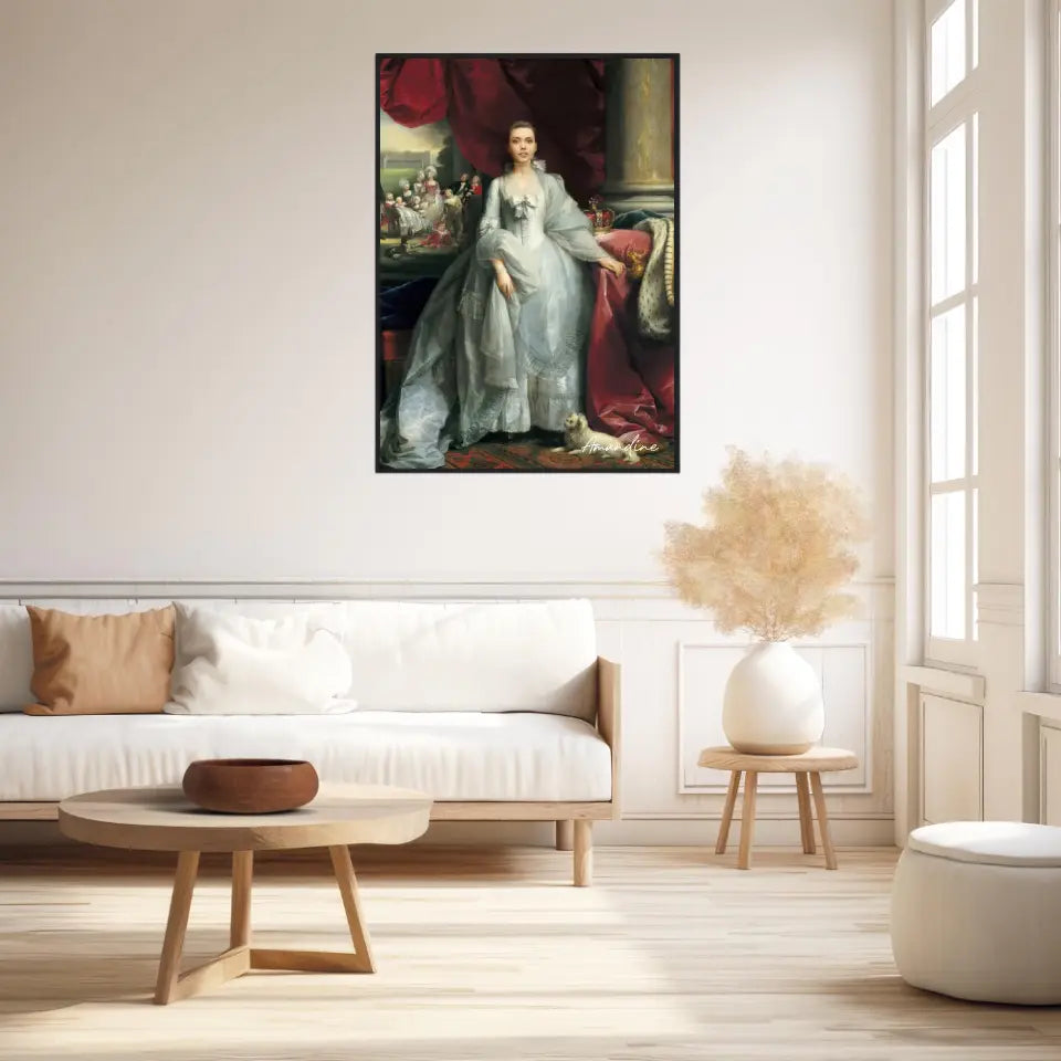 Tableau Personnalisé Portrait de Femme Charlotte de Mecklembourg-Strelitz Reine du Royaume-Uni