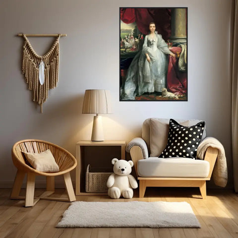 Tableau Personnalisé Portrait de Femme Charlotte de Mecklembourg-Strelitz Reine du Royaume-Uni