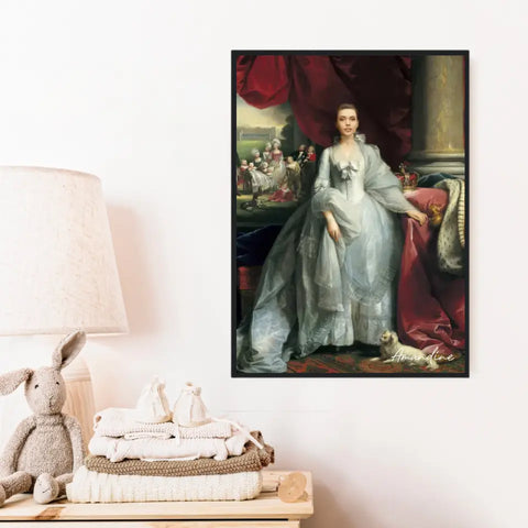 Tableau Personnalisé Portrait de Femme Charlotte de Mecklembourg-Strelitz Reine du Royaume-Uni