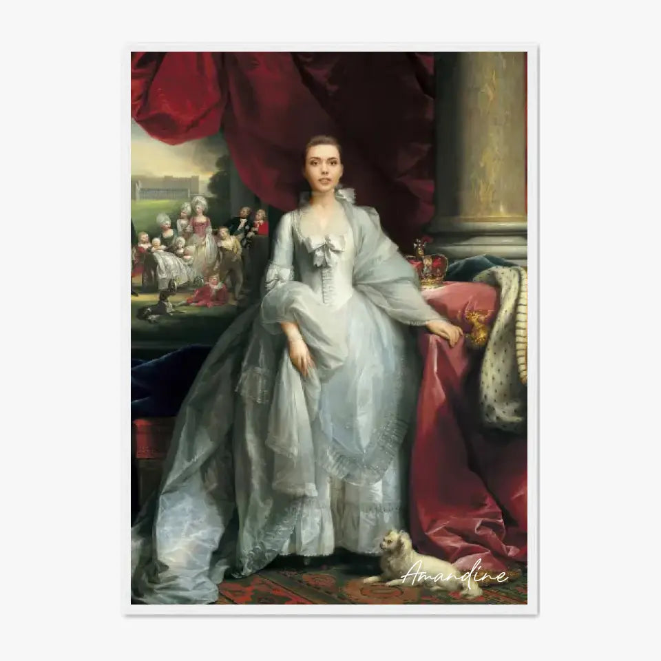 Tableau Personnalisé Portrait de Femme Charlotte de Mecklembourg-Strelitz Reine du Royaume-Uni