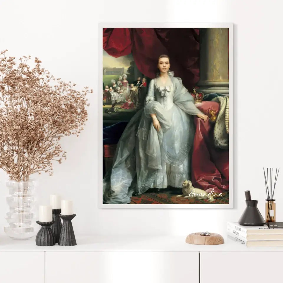 Tableau Personnalisé Portrait de Femme Charlotte de Mecklembourg-Strelitz Reine du Royaume-Uni