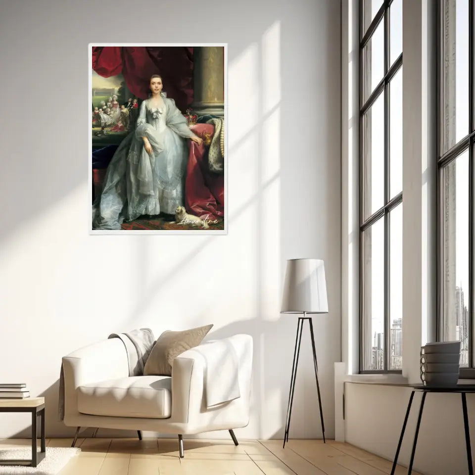 Tableau Personnalisé Portrait de Femme Charlotte de Mecklembourg-Strelitz Reine du Royaume-Uni