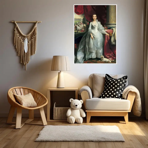 Tableau Personnalisé Portrait de Femme Charlotte de Mecklembourg-Strelitz Reine du Royaume-Uni