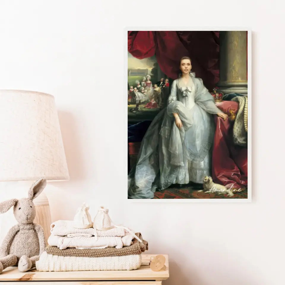 Tableau Personnalisé Portrait de Femme Charlotte de Mecklembourg-Strelitz Reine du Royaume-Uni