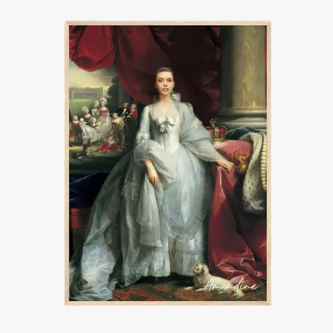 Tableau Personnalisé Portrait de Femme Charlotte de Mecklembourg-Strelitz Reine du Royaume-Uni