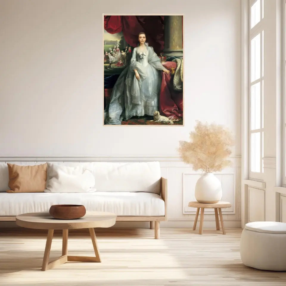Tableau Personnalisé Portrait de Femme Charlotte de Mecklembourg-Strelitz Reine du Royaume-Uni