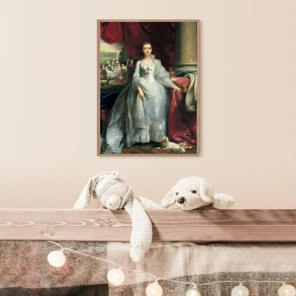Tableau Personnalisé Portrait de Femme Charlotte de Mecklembourg-Strelitz Reine du Royaume-Uni