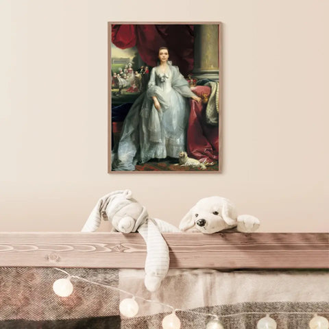 Tableau Personnalisé Portrait de Femme Charlotte de Mecklembourg-Strelitz Reine du Royaume-Uni