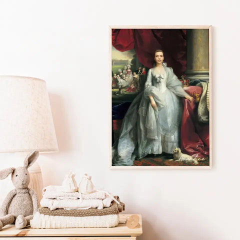 Tableau Personnalisé Portrait de Femme Charlotte de Mecklembourg-Strelitz Reine du Royaume-Uni