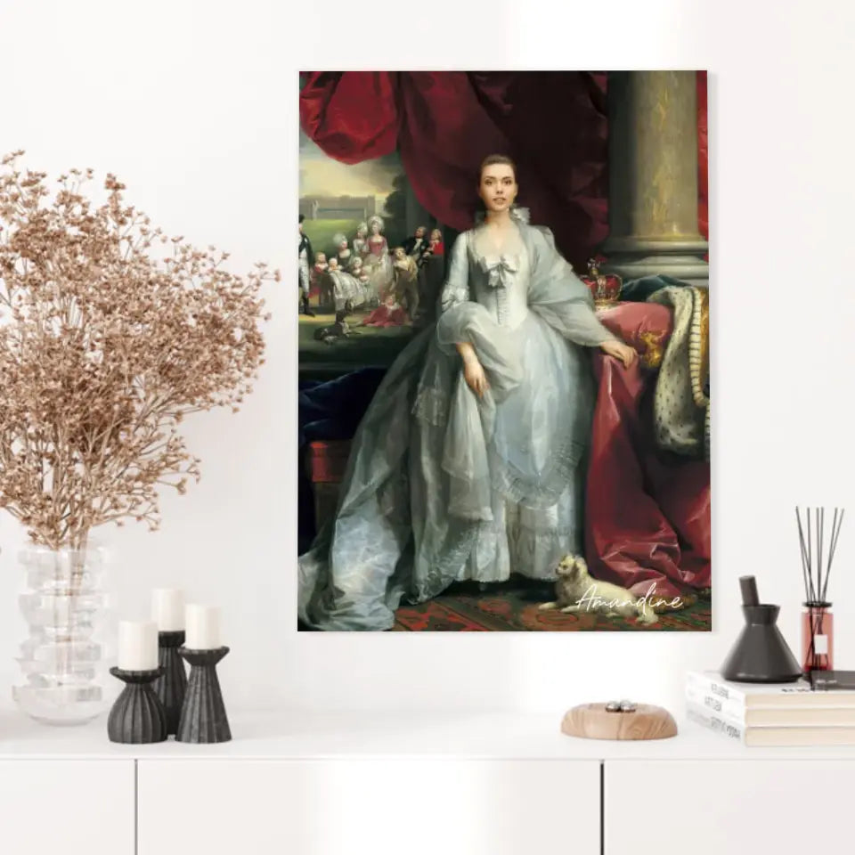 Tableau Personnalisé Portrait de Femme Charlotte de Mecklembourg-Strelitz Reine du Royaume-Uni