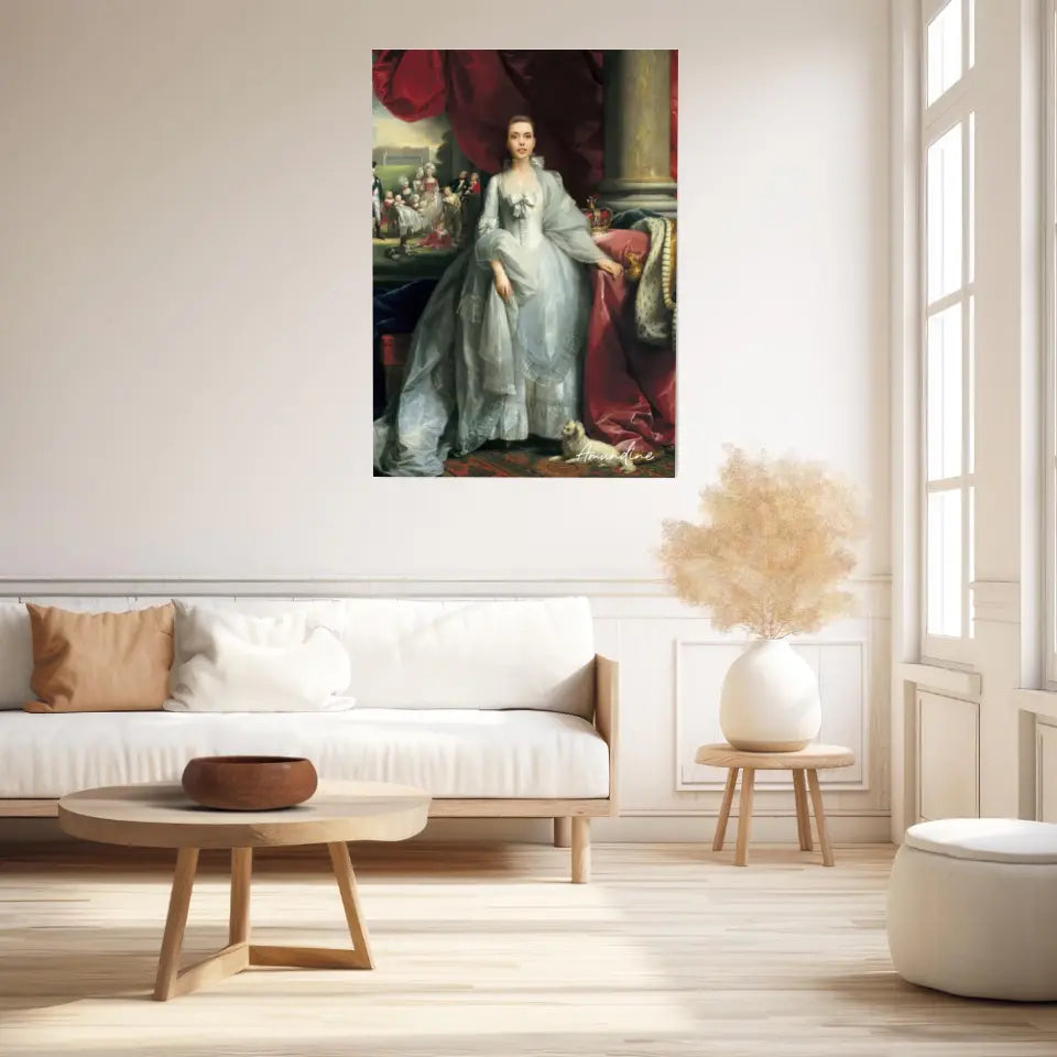 Tableau Personnalisé Portrait de Femme Charlotte de Mecklembourg-Strelitz Reine du Royaume-Uni