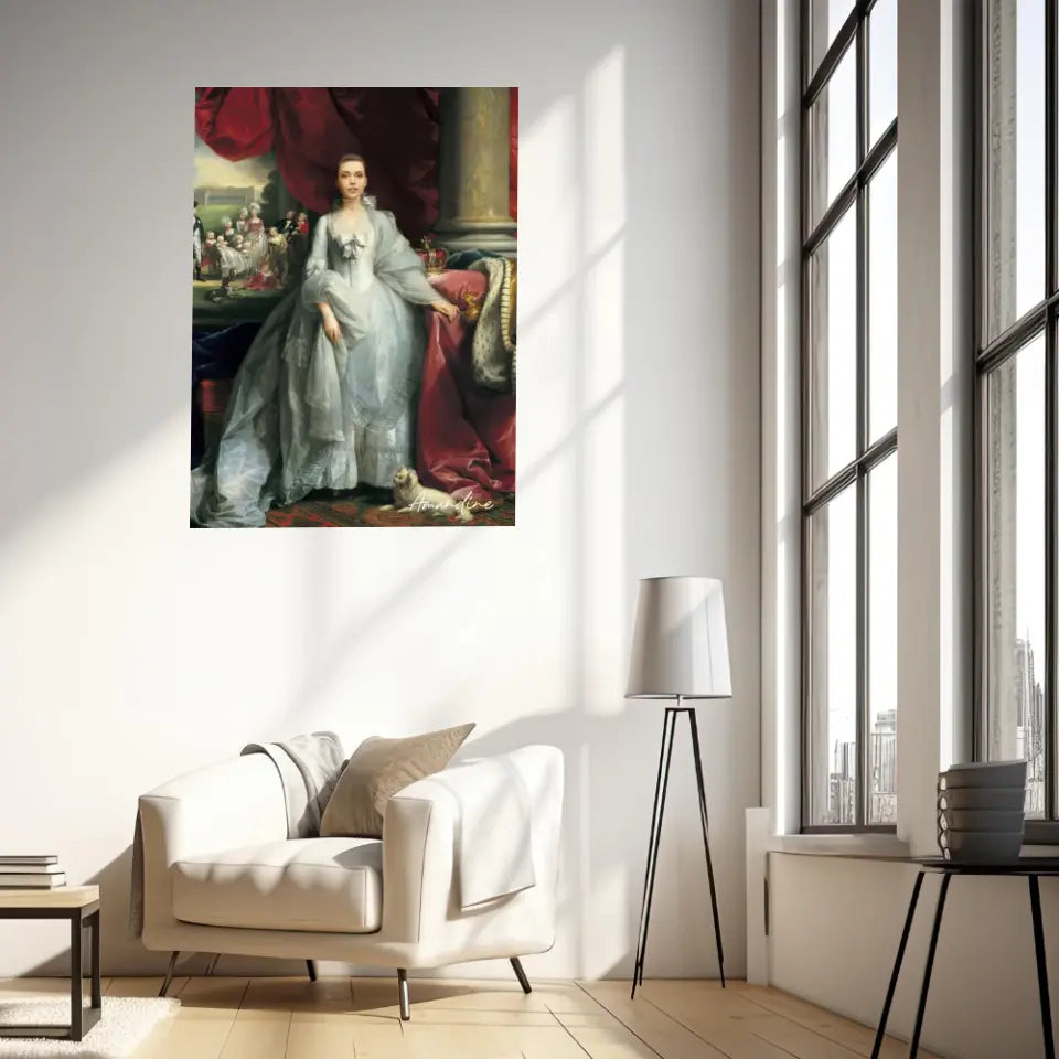 Tableau Personnalisé Portrait de Femme Charlotte de Mecklembourg-Strelitz Reine du Royaume-Uni