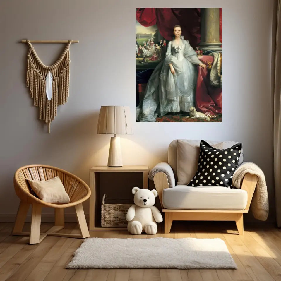 Tableau Personnalisé Portrait de Femme Charlotte de Mecklembourg-Strelitz Reine du Royaume-Uni