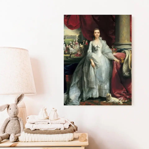 Tableau Personnalisé Portrait de Femme Charlotte de Mecklembourg-Strelitz Reine du Royaume-Uni