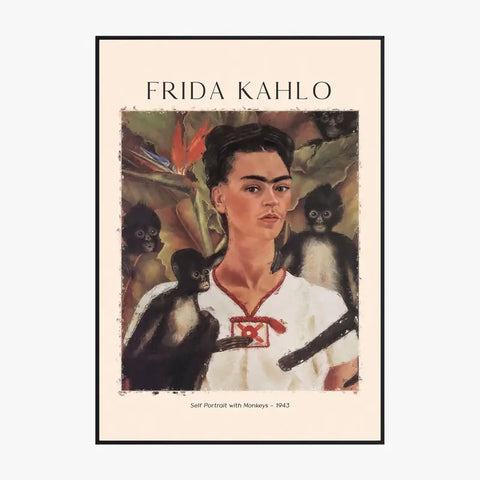 Affiche Frida Kahlo – Self Portrait With Monkeys 1943