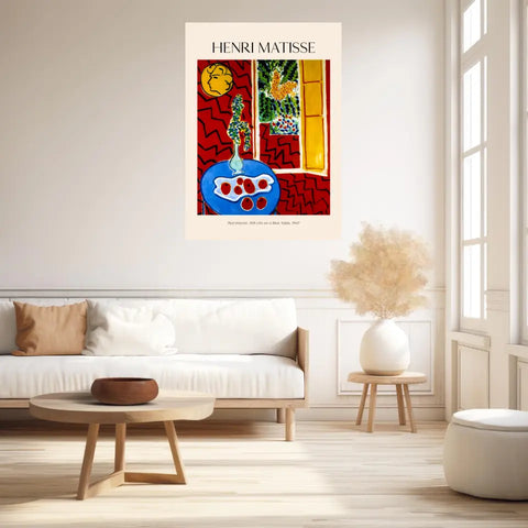 Henri Matisse Red Interior Still Life On A Blue Table