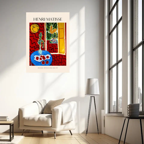 Henri Matisse Red Interior Still Life On A Blue Table