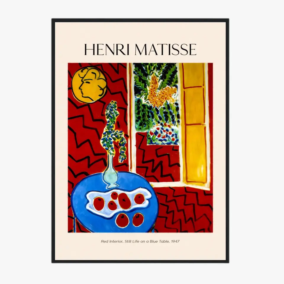 Henri Matisse Red Interior Still Life On A Blue Table