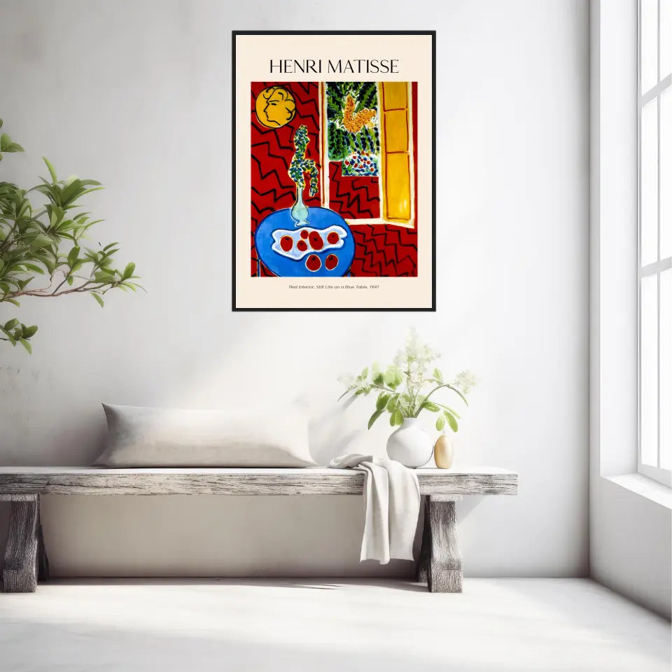 Henri Matisse Red Interior Still Life On A Blue Table