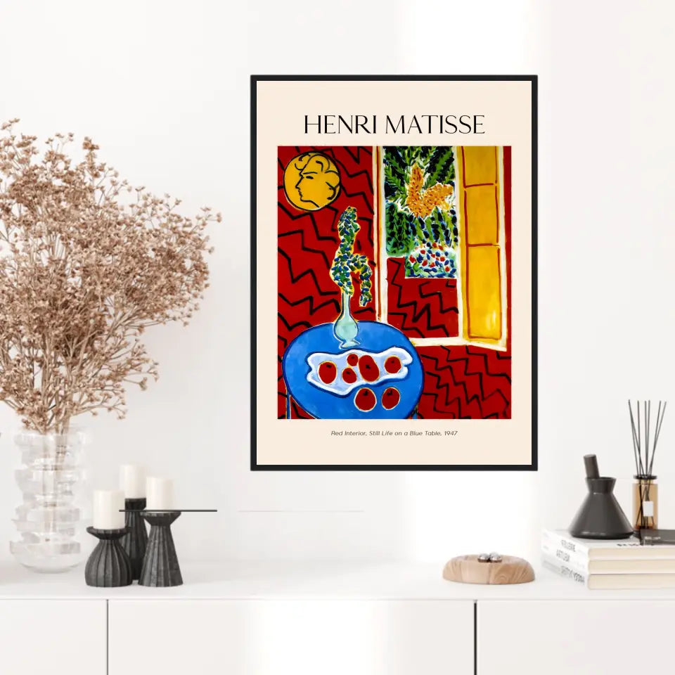 Henri Matisse Red Interior Still Life On A Blue Table