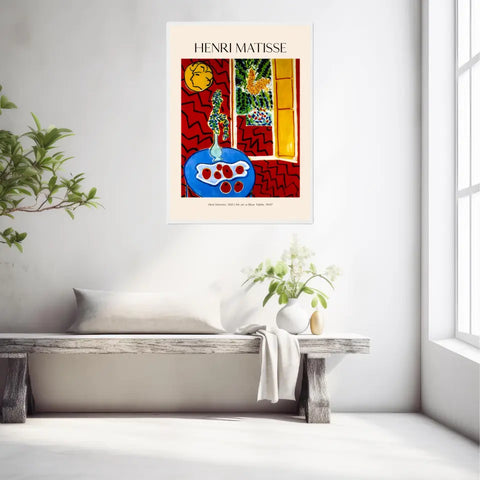 Henri Matisse Red Interior Still Life On A Blue Table