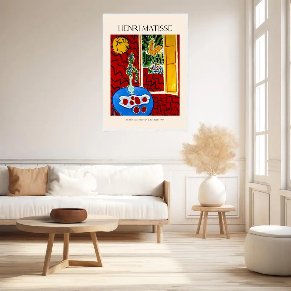 Henri Matisse Red Interior Still Life On A Blue Table