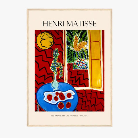 Henri Matisse Red Interior Still Life On A Blue Table