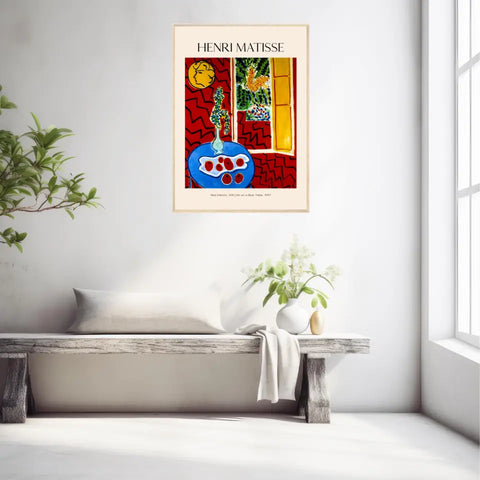 Henri Matisse Red Interior Still Life On A Blue Table