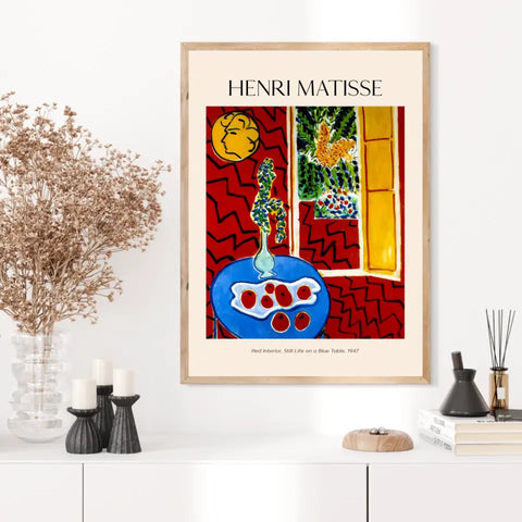 Henri Matisse Red Interior Still Life On A Blue Table