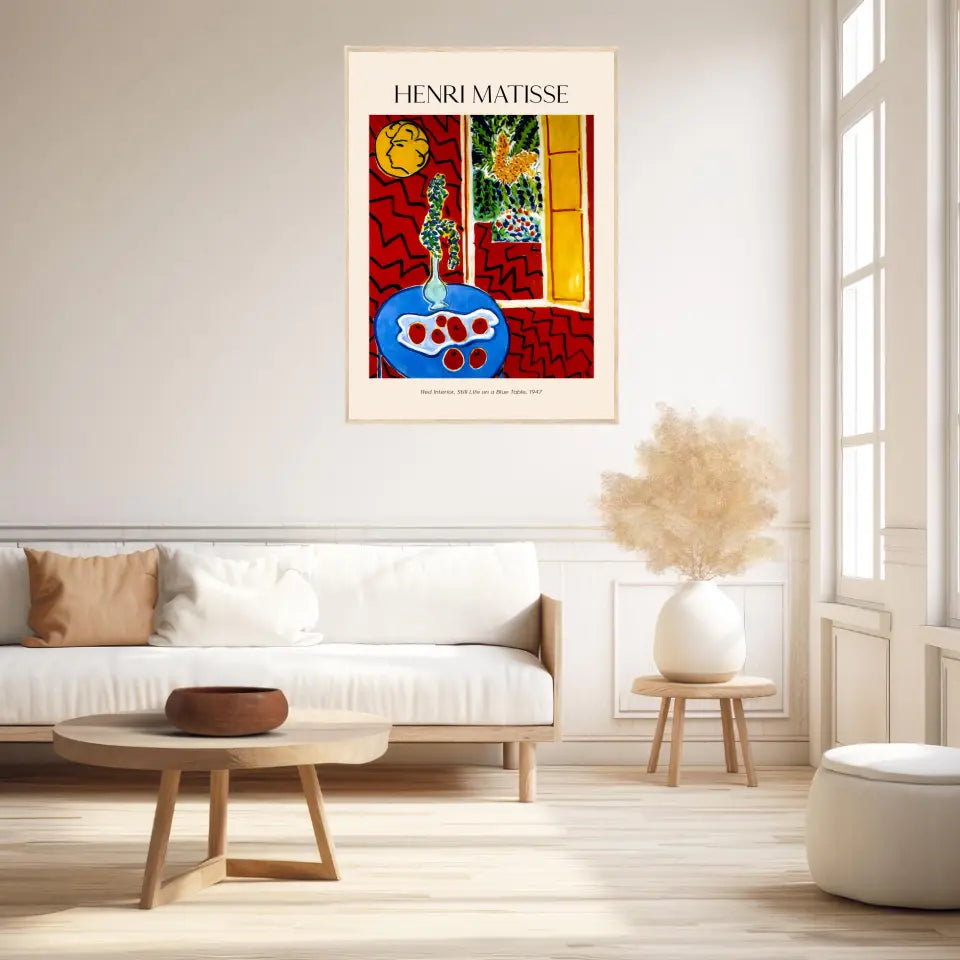 Henri Matisse Red Interior Still Life On A Blue Table
