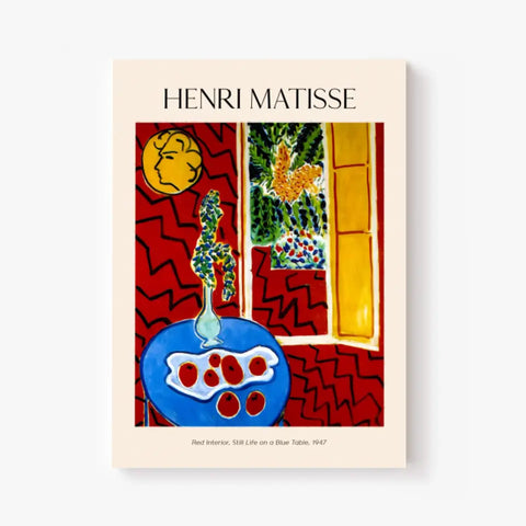 Henri Matisse Red Interior Still Life On A Blue Table