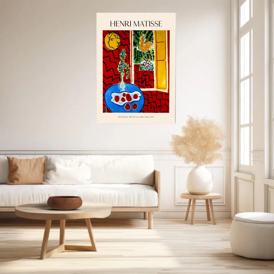 Henri Matisse Red Interior Still Life On A Blue Table