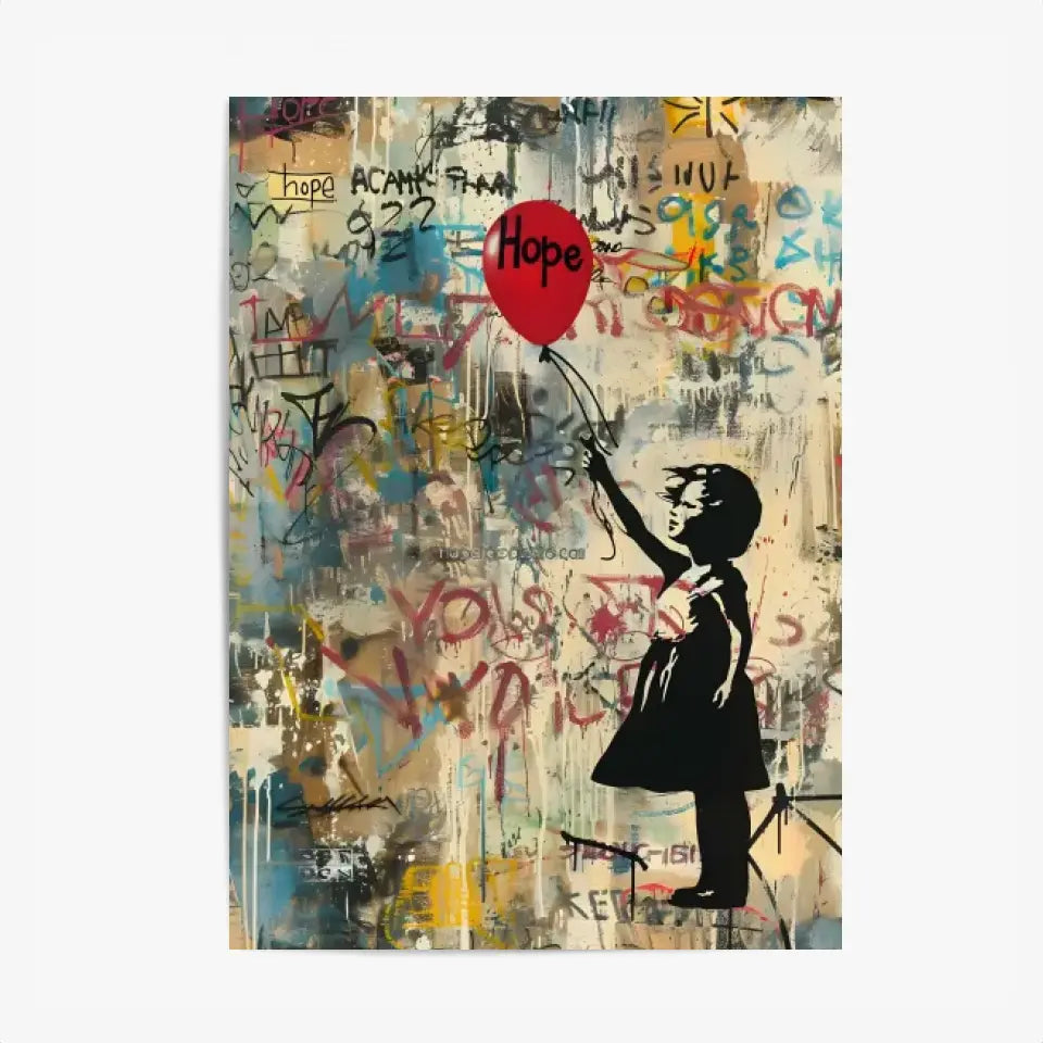 Affiche Et Tableau Street Art Girl With Balloon Hope