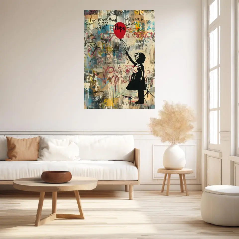 Affiche Et Tableau Street Art Girl With Balloon Hope