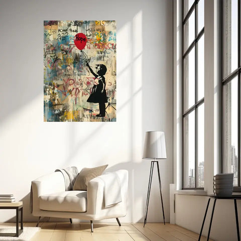 Affiche Et Tableau Street Art Girl With Balloon Hope