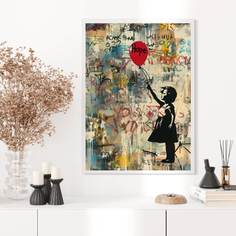 Affiche Et Tableau Street Art Girl With Balloon Hope