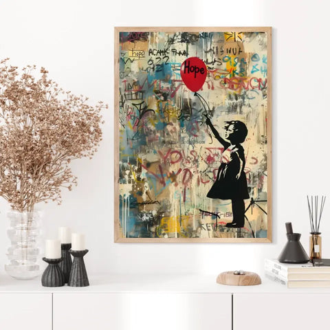 Affiche Et Tableau Street Art Girl With Balloon Hope
