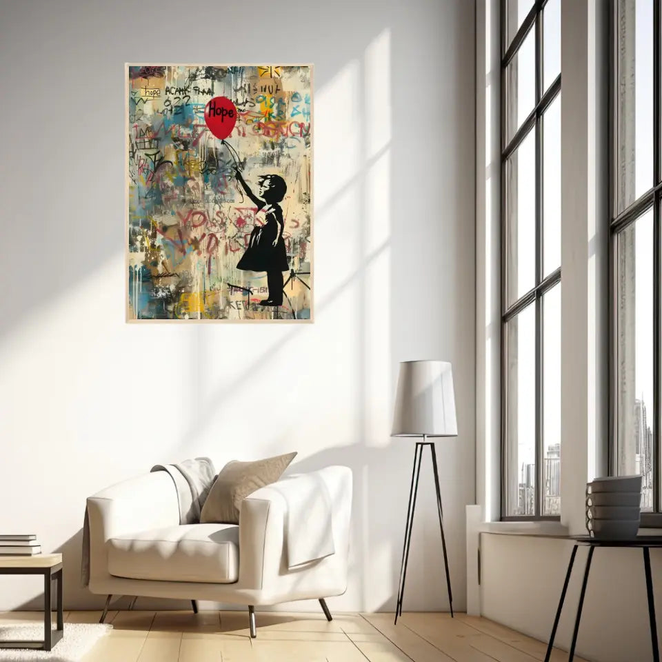 Affiche Et Tableau Street Art Girl With Balloon Hope