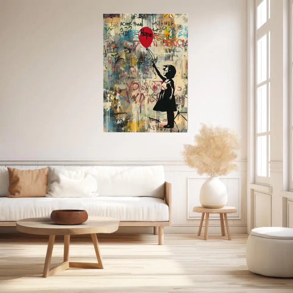 Affiche Et Tableau Street Art Girl With Balloon Hope