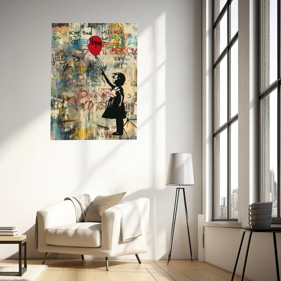 Affiche Et Tableau Street Art Girl With Balloon Hope