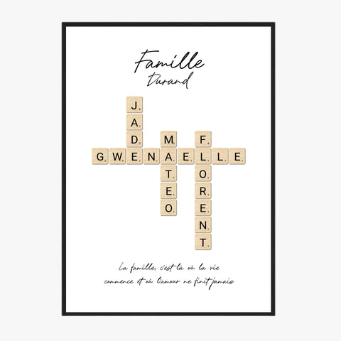 Tableau Personnalisé Scrabble Famille