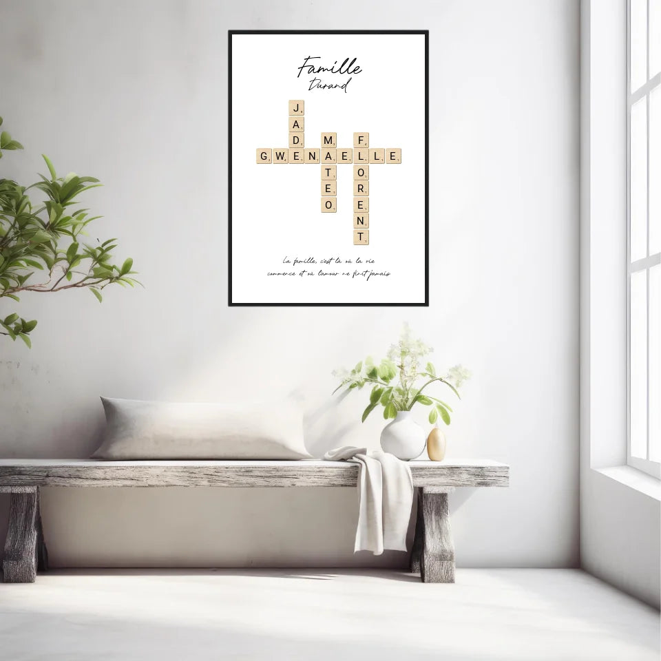 Tableau Personnalisé Scrabble Famille
