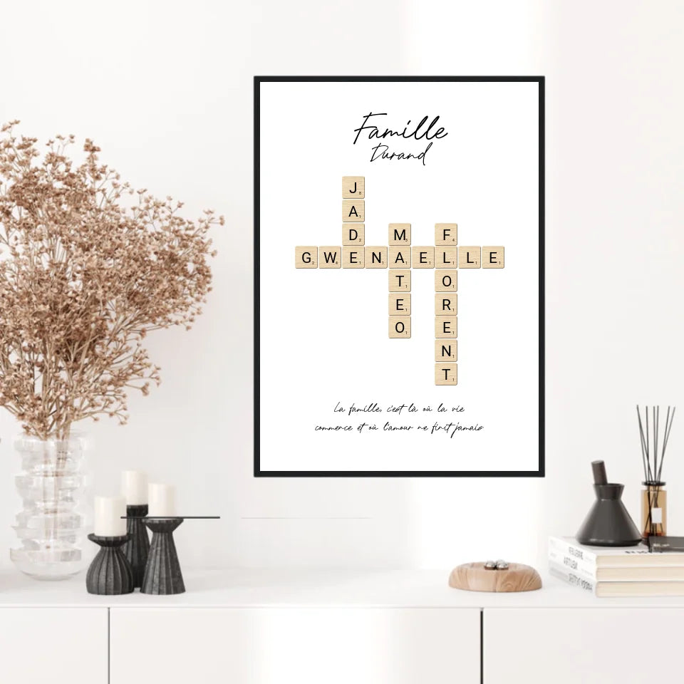 Tableau Personnalisé Scrabble Famille